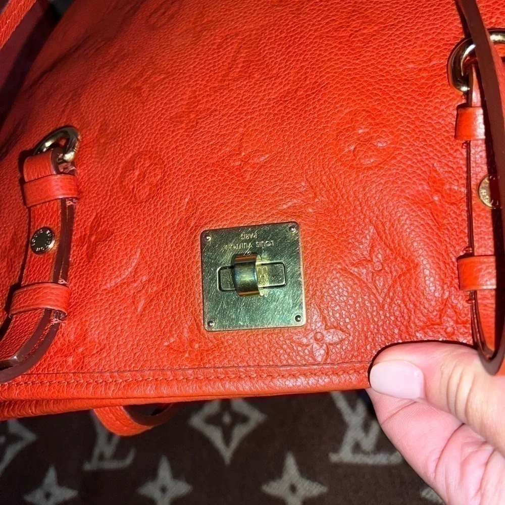 LOUIS VUITTON EMPREINTE LEATHER RED CITADINE PM TOTE BAG - Picture 12 of 14